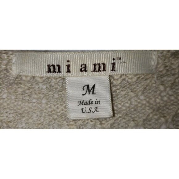 Mi Ami Woman SZ M Cotton Blend Long Open Cardigan Crochet Lace Feminine Cottage - Picture 5 of 7